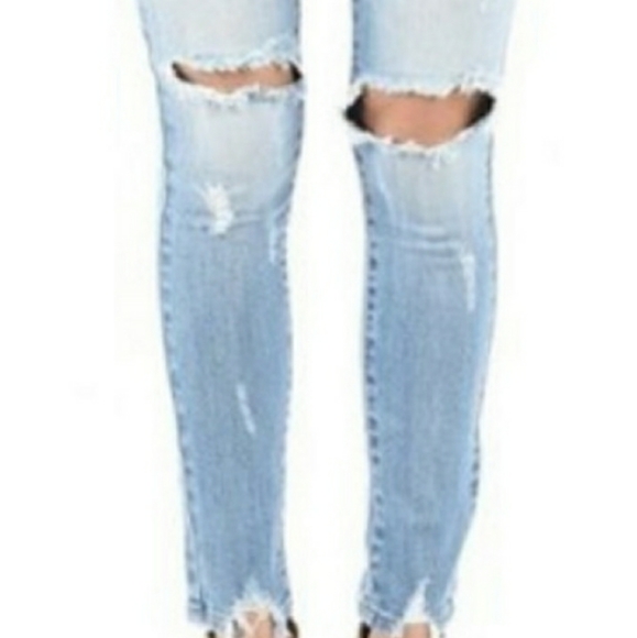 KANCAN Destroyed Light Washed Jeans - Picture 6 of 7